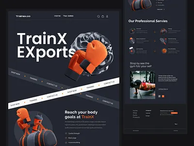 Gym Landing Page body building esports fitness website gym gym trainer landing page online fitness online gym personal trainer web design website design workout yoga
