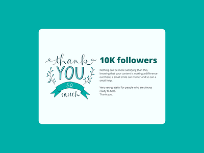 Thank you 3d animation app app design branding dailyui dashboard design design ui followers graphic design illustration logo motion graphics sea green teal color thank you ui vector