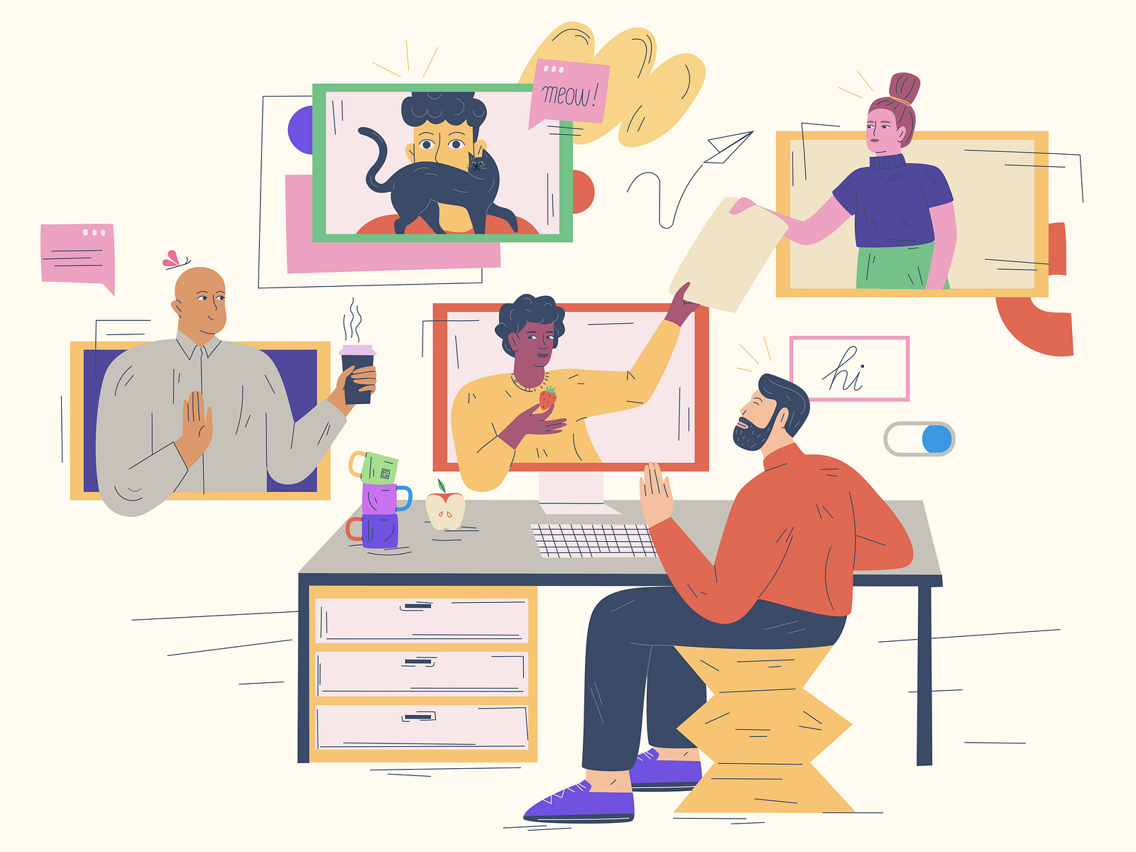 Remote work by Gabriela Fussa on Dribbble