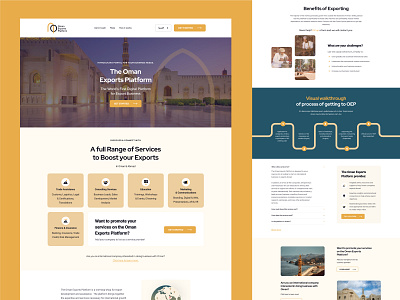 Oman Exports Platform - Landing Page branding design homepage illustration landing page minimal oman platform ui ux website