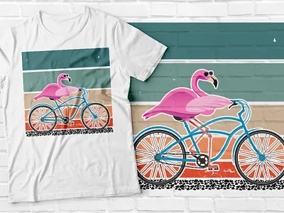 Flamingo Cycling T-shirt best selling t shirt branding design graphic design illustration motion graphics tee design typography