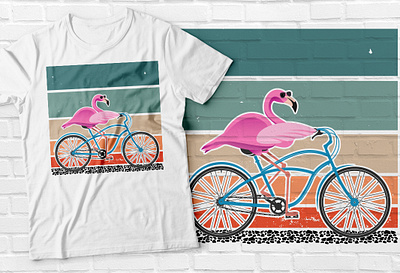 Flamingo Cycling T-shirt best selling t shirt branding design graphic design illustration motion graphics tee design typography
