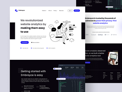 Embrayce - SaaS landing page dailyui landingpage landingpagedesign saasdesign saaslandingpage saasui ui uidesign uiux webanalytic webdesign webpage websitedesign