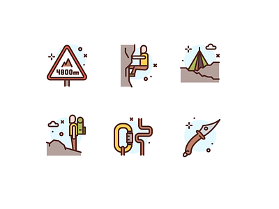 Climbing climb icons illustration mountain premium sport