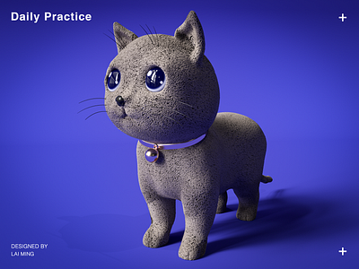 CAT 3d 3d cat 3d animal 3d pets animal c4d c4d cat c4d animal cad pets cat cinema 4d design gui illustration pets purple zbrush