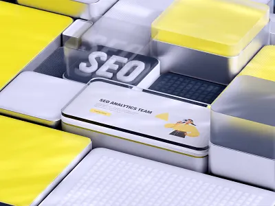 SEO 3d art beautiful branding c4d design graphic design illustration logo media minimal page seo social ui