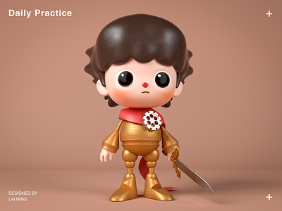 Blind box 3d armor blind box boy c4d c4d boy child cinema 4d coffee garage kit hairstyle helmet illustration knight metal retro sword the sword warrior zbrush