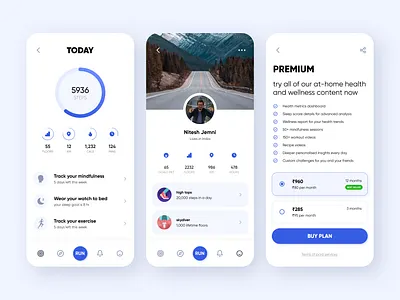 fitness app card clean design exercise fitness health membership minimal nike plan run ui ux