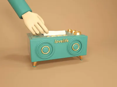 Retro Speaker and Tissue Box 3d 3d design 3d designer animation art branding brown cinema 4d design graphic design green hand illustration music napkin nose paper speaker ui