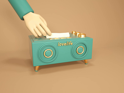 Retro Speaker and Tissue Box 3d 3d design 3d designer animation art branding brown cinema 4d design graphic design green hand illustration music napkin nose paper speaker ui