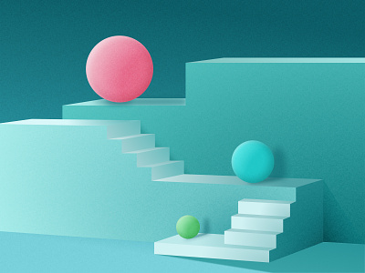 Geometric shapes 3D graphics 3d abstract artwork brandidentity branding color dailyui design figma geometry gradient graphic design growth illustration marketing shapes sphere stairs ui vector