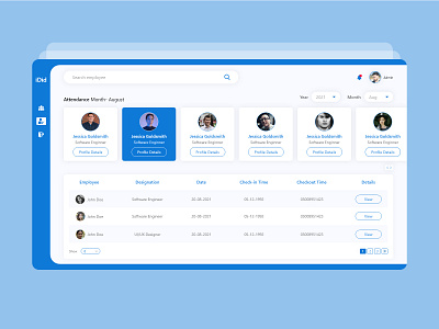 Employee Attendance Management System UI UX app art attendance management system design employee employee management system graphic design illustration minimal time management ui ux
