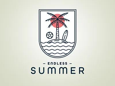 Endless Summer Soccer Tournament beach branding event football graphic design illustration logo palm tree soccer tournament