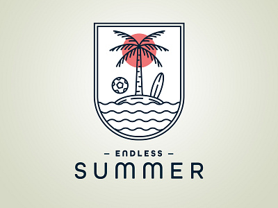 Endless Summer Soccer Tournament beach branding event football graphic design illustration logo palm tree soccer tournament