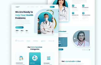 health care landing page design health landinding page uiux website