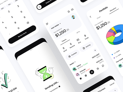 Crypto wallet app app banking charts crypto cuberto currency experience design graphics icons illustration interface design investment mobile ui ux wallet