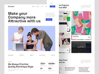Nicestar - Digital Agency Landing Page Animation agency agency digital agency landing page agency web animation clean digital digital agency homepage landing page minimalist ui ui design web web design website website design