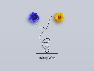 The 2 Main Colors 💙💛 #StopWar 2022 concept design drawing figma flat design flower graphic design illustration minimal photoshop postcard poster sketch stopwar symbol typography ui ukraine vector