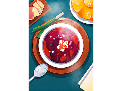 Borscht colors cook food illustration noise restaurant textures vector