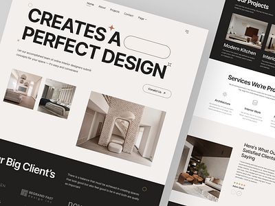 Interior Website Design design interior interior design landing page minimal modern classic uihut uiux design uiux design agency web web elegant website website design