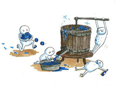 Blueberry juice illustration