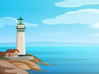 Lighthouse design designweather illustration light lighthouse scene sticker vector