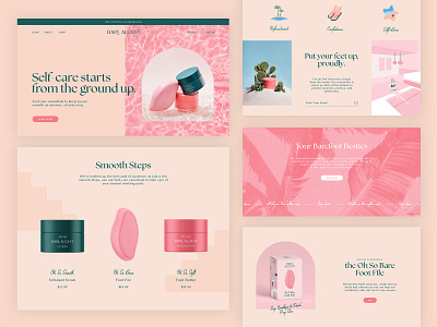 Shopify Homepage beauty brand identity custom theme designer development e commerce fun illustration online shop packaging design pink shopify skincare store summer water website