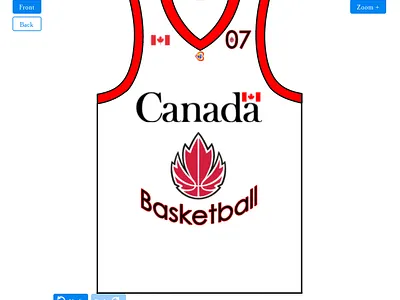 Team Canada Basketball Jersey Redesign (Front) basketball canada graphic design jersey