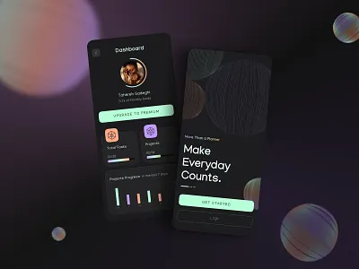 Planner App Design Concept app application branding cleandesign dark darkdesign design mobile mobileapp modern plan planapp planner ui ux