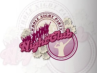 Night Club vintage logo branding club logo colorful logo creative logo gradient logo illustration logo logo design logo designer logo maker modern logo night club logo retro logo vintage logo