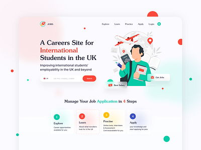 Job Listing Website UI Design business website creative banner creative design creative website flat design glassmorphism job board job listing job website modern website professional design slider design ui ux design web banner web design website design website ui website ui ux website ui design