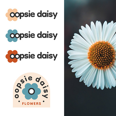 Oopsie Daisy Flower Shop Logo Design brand identity branding graphic design illustration logo