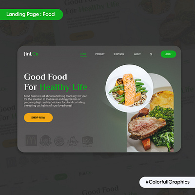 Food Landing Page Website UI/UX Design Dark Theme In Figma colorfullgraphics dark theme ui design food ui design food website ui design landing page ui design landing website ui design ui design ui design 2022 ui design trends ui designer ui designs ui ux design ui ux designer uiux design website ui design