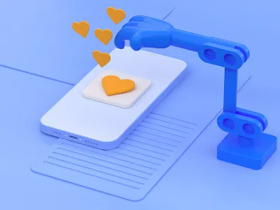 Social Media 3D Illustration 3d cinema4d design illustraion modern render ui