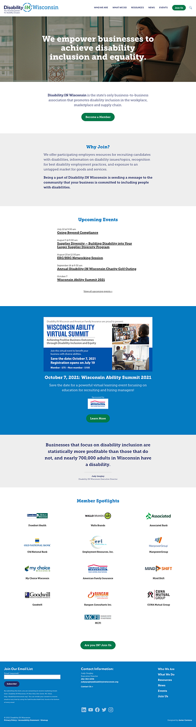 Disability:IN Wisconsin Website Redesign design wordpress