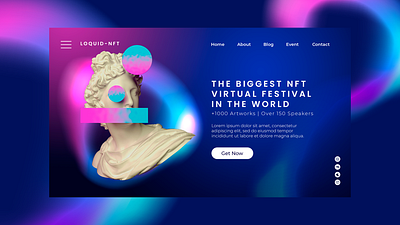 NFT VIRTUAL FESTIVAL LANDING PAGE 3d animation branding design graphic design illustration landing page logo nft ui ux vector