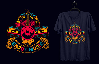 Retro Music Lover T-shirt Design. custom tshirt