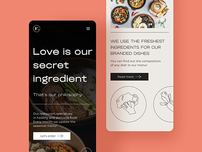 Mobile | Only Food animated animation design desire agency eating out food graphic design hero page landing landing page luxury restaurant mobile motion motion design motion graphics responsive responsive design restaurant ui user inteface