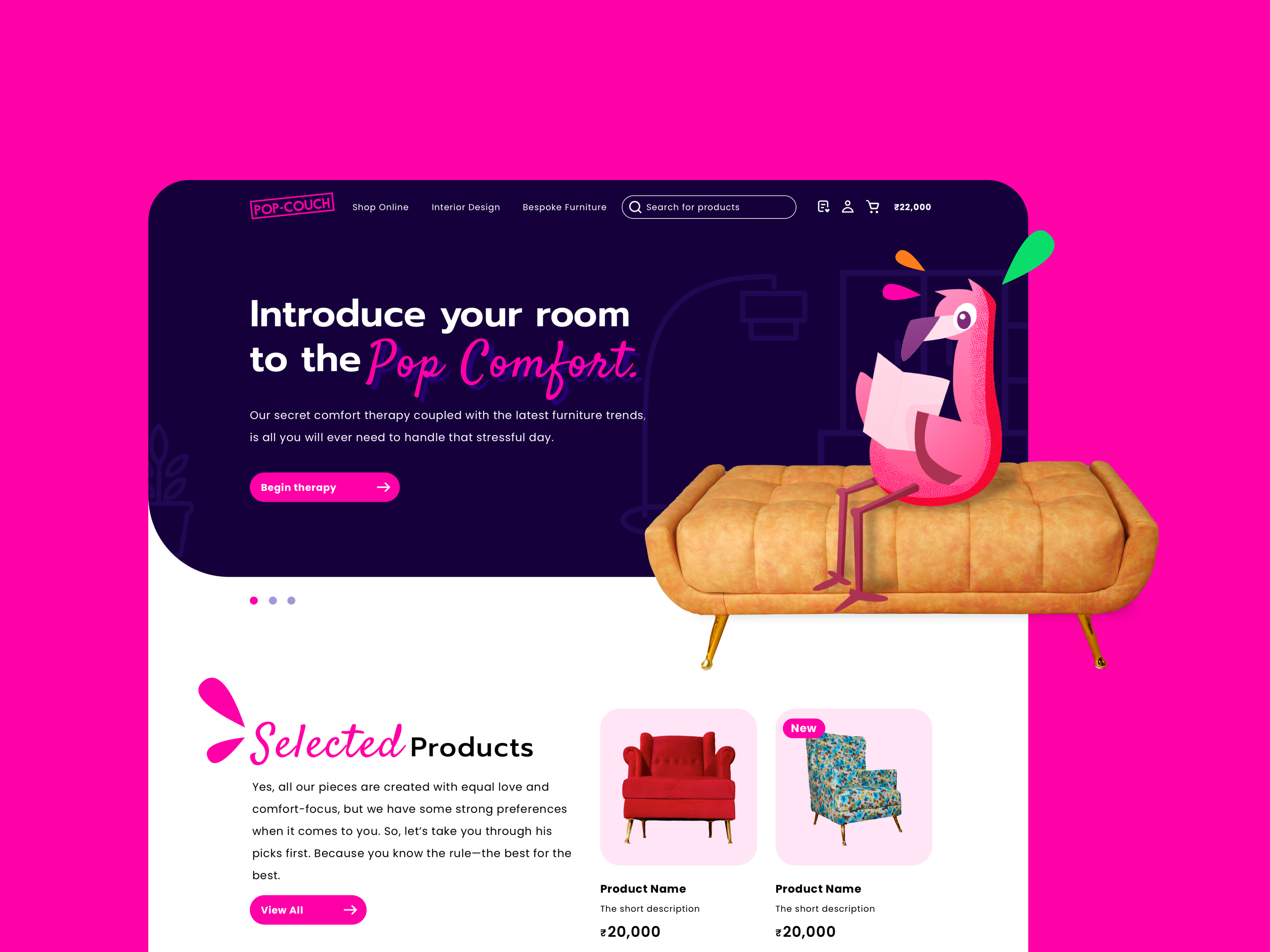 PopCouch - Homepage by Kaustubh Adhav for TwoDo Creative Studio Dribbble
