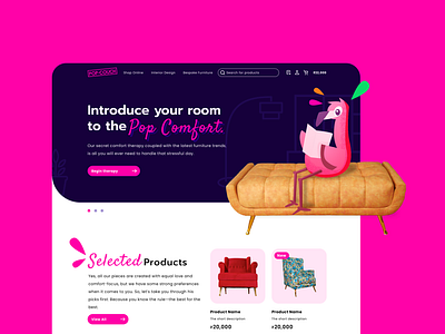 PopCouch - Homepage branding design ecommerce hero homepage illustration interior mascot sketch ui ux vector visual design web design website