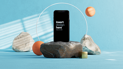 Free Phone mockup - Stone scene 3d 3d render after effects cinema 4d iphone mockup motion graphics phone