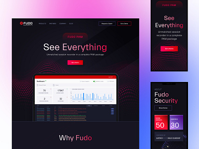 Fudo Pam | Website Design barabaka branding clean cloud concept design landing security space ui ux