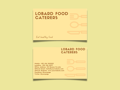 Lobard Food Caterers - Business Card Design & Logo Design banner brand logo branding burgershoplogo business card businesscarddesigner businesscarddesigners cateringbusinesslogo design foodbusinesscard foodcateringlogo foodjunctionlogo foodshoplogo graphic design illustration logo logodesigners pizzashoplogo ui vector
