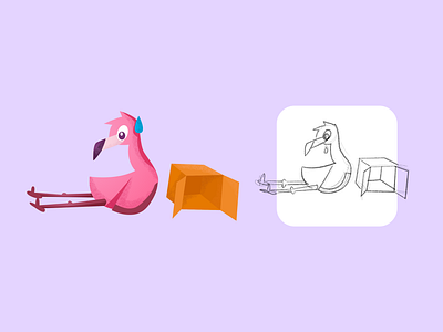 Mascot - Error State box branding design empty state error flamingo graphic design illustration mascot ui vector website