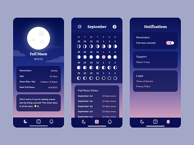 Moon Child V2 app app design design illustration ios mobile ui ux