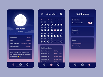 Moon Child V2 app app design design illustration ios mobile ui ux