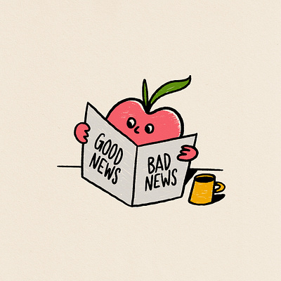 Good News, Bad News apple design good news graphic design illustration news procreate typography