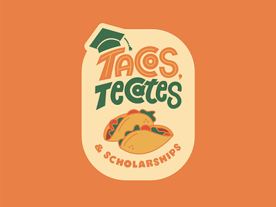 Tacos, Tecates, and Scholarships Fundrasier Logo badge brand design branding college logo fundraiser icon illustration logo logo design school school logo tennessee typography university vector