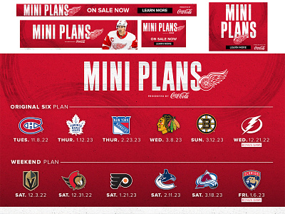 DRW 2022-23 Mini Plans adobe photoshop creative design detroit detroit red wings graphic design hockey nhl photoshop sports design typography