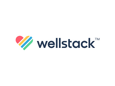 WellStack abdullah designs branding colorful contemporary design graphic design health heart illustration instagram logo logo design logodesign logotype modern logo stack stacks wellness wellstack